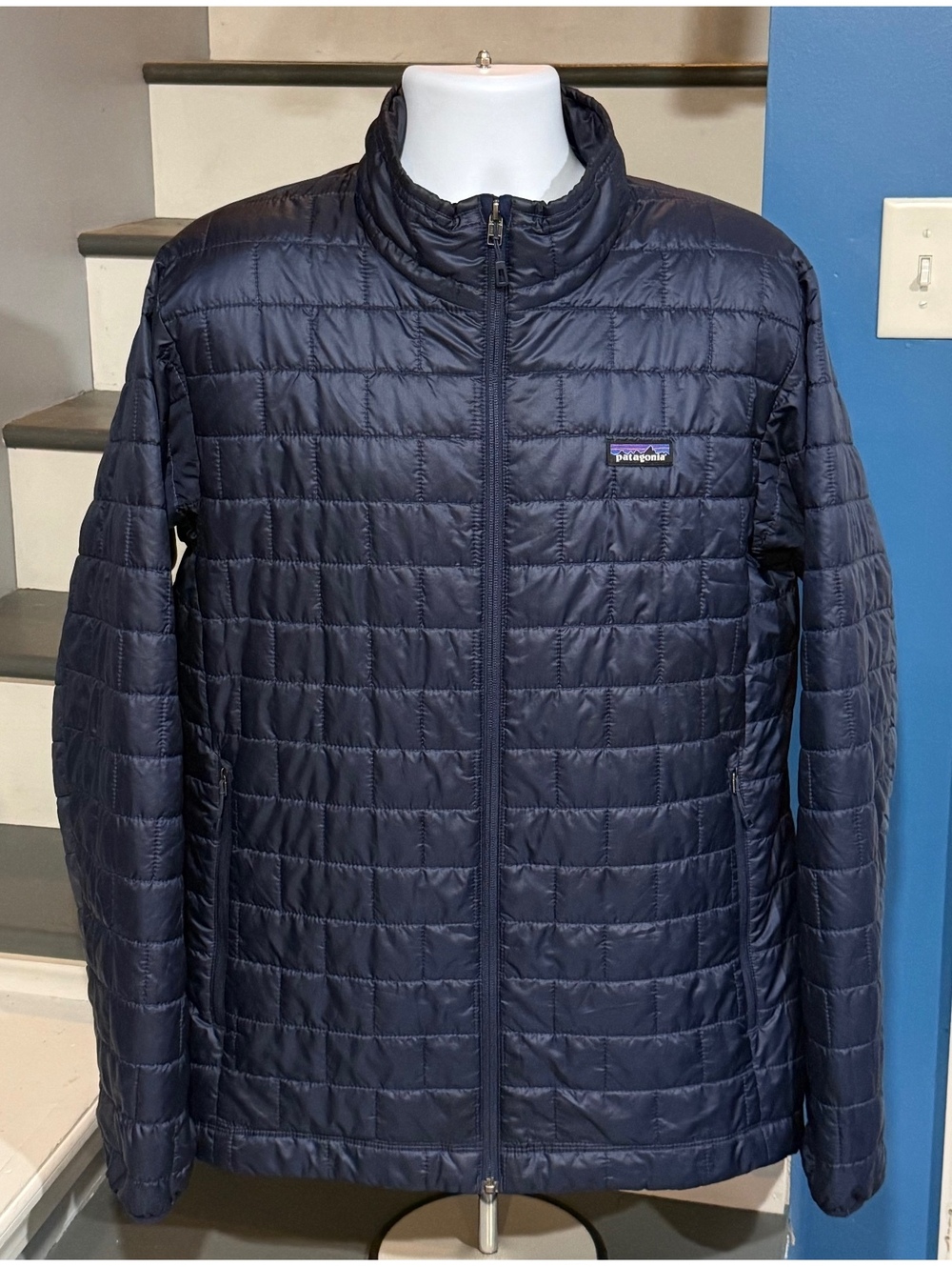 Patagonia Mens Size Extra Large (XL) Nano Puff Classic Navy Blue Full Zip Jacket